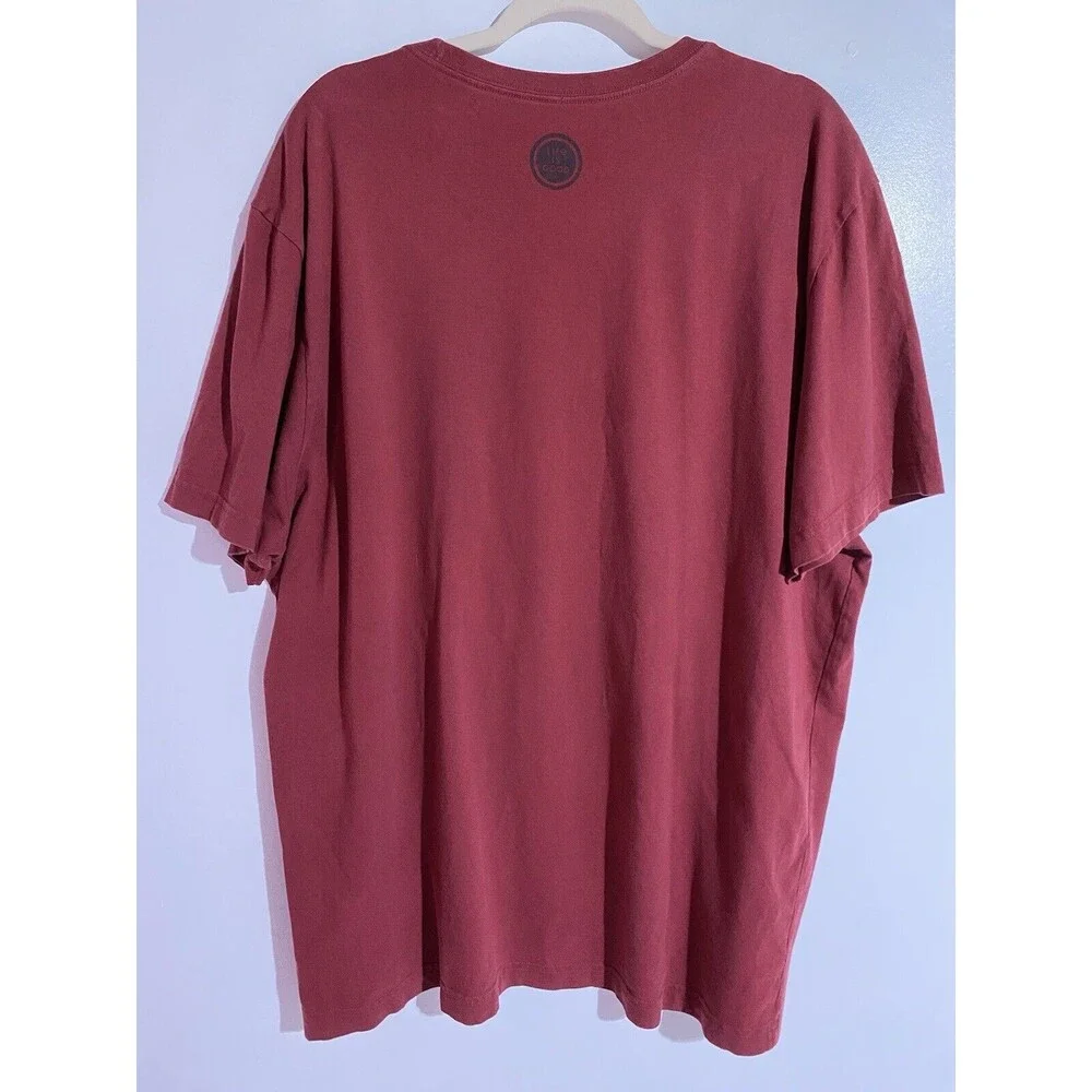 Life is Good Shirt Men XXL Burgundy Beer Happy Crusher Long Sleeve Casual Travel